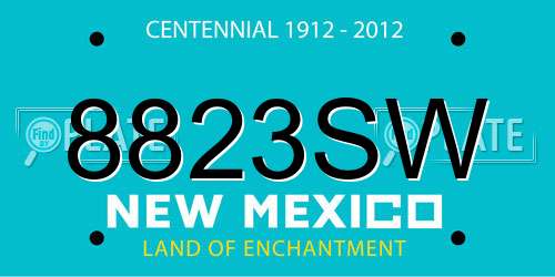 8823SW New Mexico License Plate