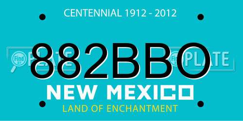 882BBO New Mexico License Plate
