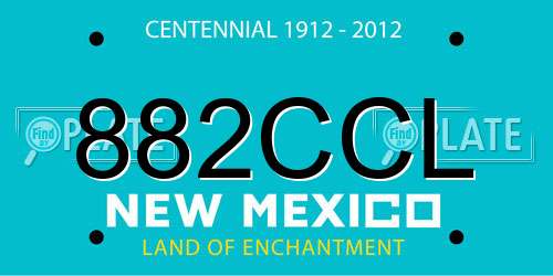 882CCL New Mexico License Plate