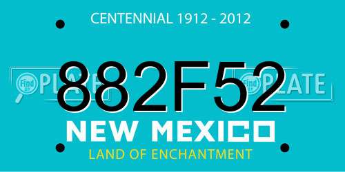 882F52 New Mexico License Plate