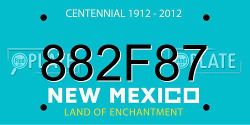 882F87 New Mexico License Plate