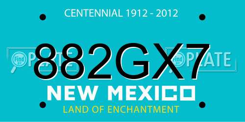 882GX7 New Mexico License Plate