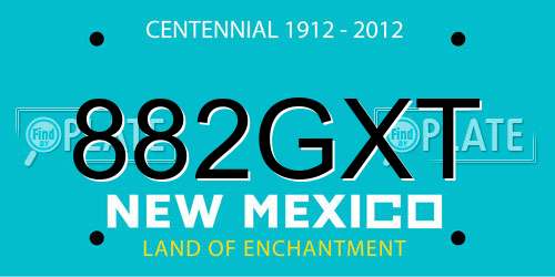 882GXT New Mexico License Plate