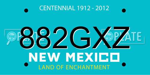 882GXZ New Mexico License Plate