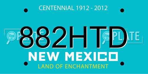 882HTD New Mexico License Plate