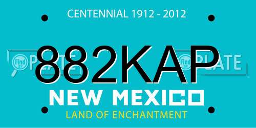 882KAP New Mexico License Plate