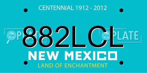 882LCL New Mexico License Plate