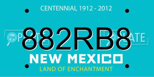 882RB8 New Mexico License Plate