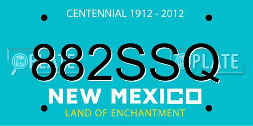 882SSQ New Mexico License Plate
