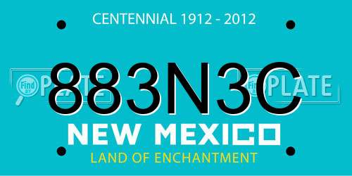 883N3C New Mexico License Plate