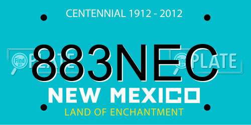 883NEC New Mexico License Plate