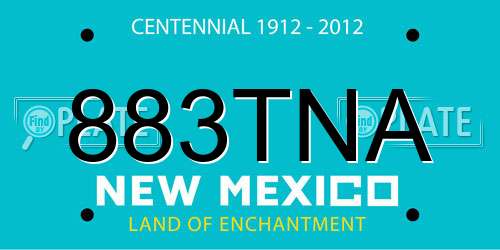 883TNA New Mexico License Plate