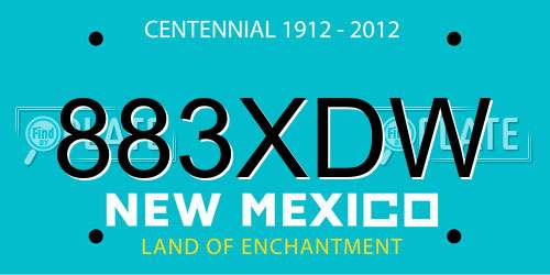 883XDW New Mexico License Plate