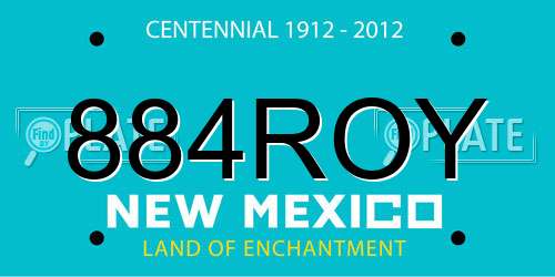884ROY New Mexico License Plate