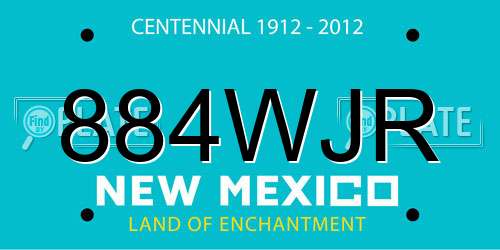 884WJR New Mexico License Plate