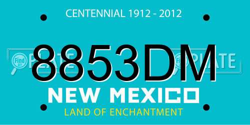 8853DM New Mexico License Plate