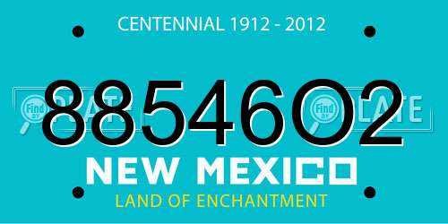 88546O2 New Mexico License Plate