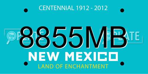 8855MB New Mexico License Plate