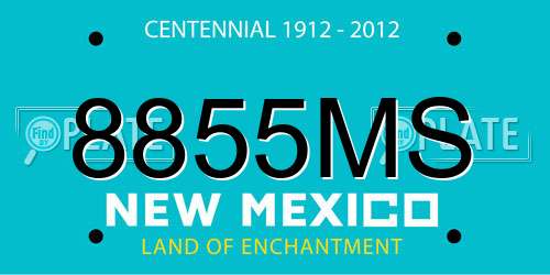 8855MS New Mexico License Plate