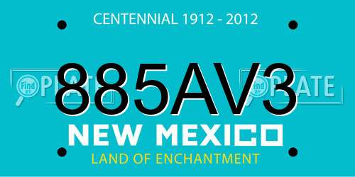 885AV3 New Mexico License Plate