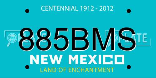 885BMS New Mexico License Plate