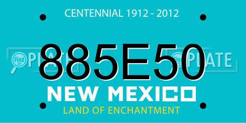 885E50 New Mexico License Plate