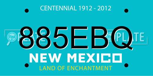 885EBQ New Mexico License Plate