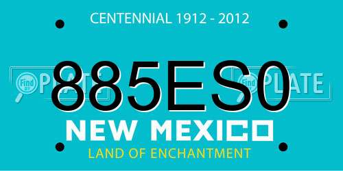 885ES0 New Mexico License Plate
