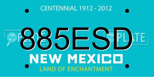 885ESD New Mexico License Plate