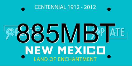 885MBT New Mexico License Plate