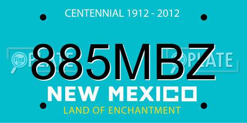 885MBZ New Mexico License Plate