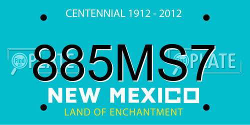 885MS7 New Mexico License Plate