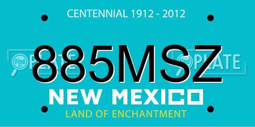 885MSZ New Mexico License Plate