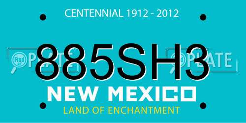 885SH3 New Mexico License Plate