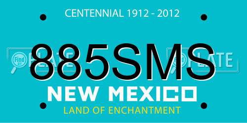 885SMS New Mexico License Plate