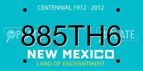 885TH6 New Mexico License Plate