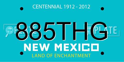 885THG New Mexico License Plate