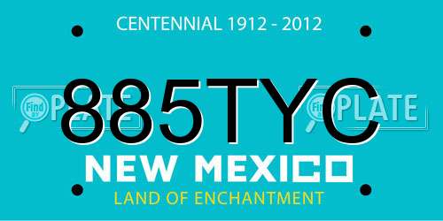 885TYC New Mexico License Plate