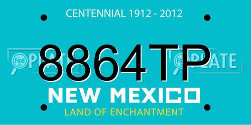 8864TP New Mexico License Plate