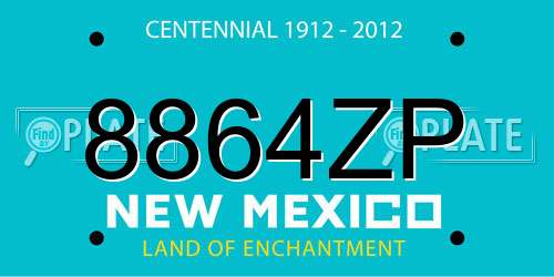 8864ZP New Mexico License Plate