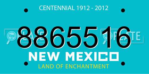 8865516 New Mexico License Plate