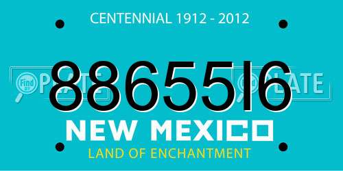 88655I6 New Mexico License Plate