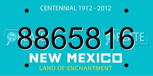 8865816 New Mexico License Plate