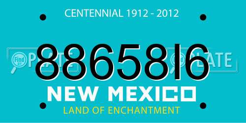 88658I6 New Mexico License Plate