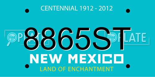 8865ST New Mexico License Plate