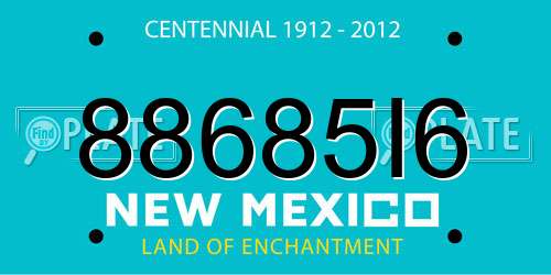 88685I6 New Mexico License Plate