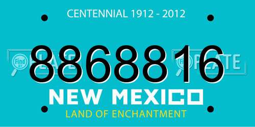 8868816 New Mexico License Plate
