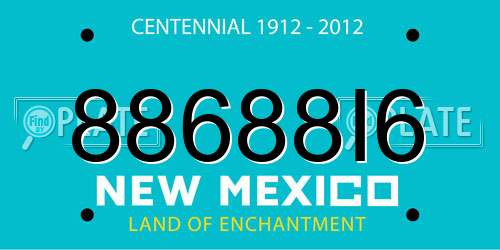 88688I6 New Mexico License Plate
