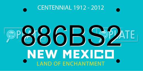 886BS2 New Mexico License Plate