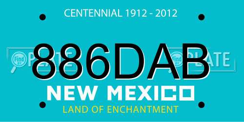 886DAB New Mexico License Plate